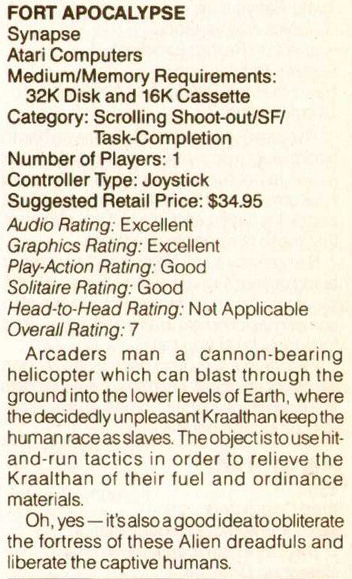 Fort Apocalypse Python Atari Compendium